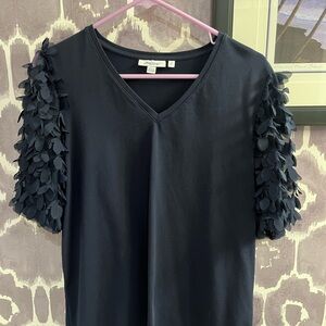 Chico's Midnight Blue Embellished Sleeve Tee